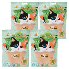 Catfeet 呼嚕最愛 薄荷化毛潔牙餡餅, 嫩雞, 60g, 4包