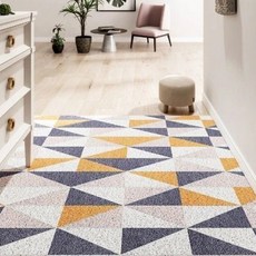 去泥刮沙彈力絲圈地墊, 方便清理 自由剪裁, 120 x 80cm, 光影世界 黃色, 1片