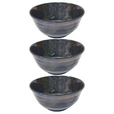 JUST HOME 日本製陶瓷輕量麵碗 手刷黑 6.3吋 780ml 3入組 1組 05005B