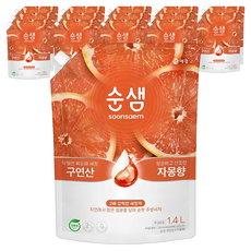 순샘 구연산 자몽향 주방세제 리필, 1.4L, 15개