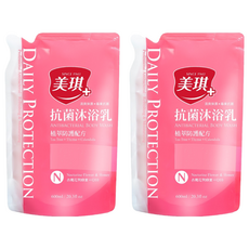 美琪抗菌沐浴乳補充包，植萃防護配方，含茶樹百里香金盞花，600ml, 2包