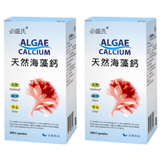 必盛氏 天然海藻鈣 全素食品.Ca, 100顆, 600mg, 2瓶