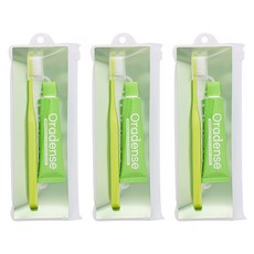 오라덴스 잇몸케어 휴대용 칫솔 + 치약 35g 세트, 3세트