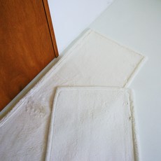 inroom 毛絨雲朵方形地墊 2件組, 象牙白