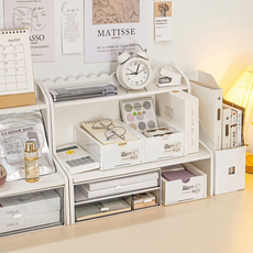 白色梯形收納架, 白色, 2層