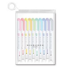 ZEBRA 斑馬牌 MILDLINER 水性螢光筆 10色套組, 混合色, 1個