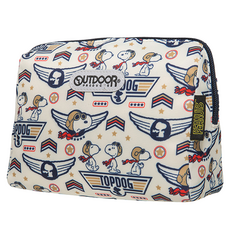 OUTDOOR PRODUCTS 史努比SNOOPY 王牌飛行員化妝包 ODP21F12BG 大(18 x 14 x 8cm), 米色, 1個