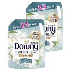 다우니 호텔 컬렉션 화이트티 초고농축 섬유유연제 리필, 2.6L, 2개