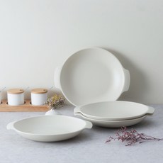 코멧 홈 BPA FREE 플레이팅 원형접시, 크림, 4개
