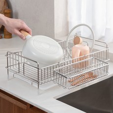 spiderloc 餐具瀝水置物架, 1層, 鉻合金, 1個