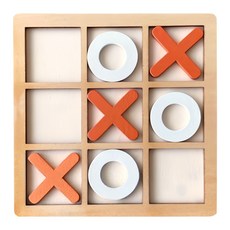 感恩使者 動腦木製井字棋, 橘色 + 白色, 1組