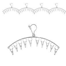 堅固不鏽鋼10夾曬衣架, 單一顏色, 5個