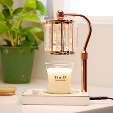 Candle Department Store Elsa 融蠟燈 + 大豆蠟燭 150g 套組, 海鹽柚子, 玫瑰金(白色), 135g, 1套