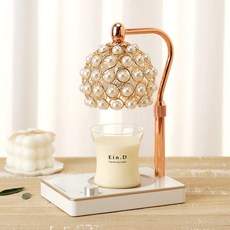 Candle Department Store 珍珠 Sarah 融蠟燈+大豆蠟燭 150g 套組, Lavender Vanilla, 玫瑰金白色