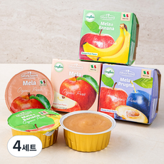 누바 유기농 생과일 아이퓨레 사과 100g x 2개 + 바나나 100g x 2개 + 푸룬 100g x 2개, 4세트
