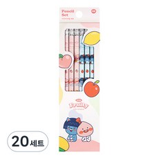 카카오프렌즈 리틀프렌즈 프루티 지우개 연필 2종 x 4p 세트 HB, 리틀어피치, 리틀네오, 20세트