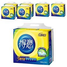 得意 連續抽取式花紋衛生紙 100張 (箱) - 柔軟舒適 原生紙漿 大容量, 12包, 7袋