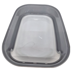 半封閉貓砂盆 PP材質 貓咪適用 附送貓砂鏟, 馬卡龍白灰, 1組, 51.5 x 36 x 16cm