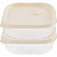 실리만 국내생산 하모니 냉동용기 정사각 310ml (2P) 크림베이지 2개, 단품