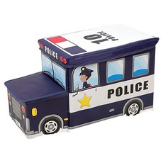 玩具收納箱車頭 警車, 藏青色, 1個