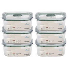 韓國 ecosense Genie Lock 全Tritan長方形密封容器, 6個, 密封容器 450ml 6入