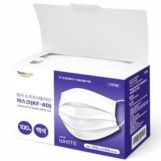 탐사 소프트 국내생산 비말차단 마스크 KF-AD 실속형 묶음포장 대형, 화이트, 1개, 100개입