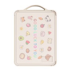 小綠豆居家百貨 304不鏽鋼抗菌雙面可使用砧板 PP材質, 38 x 27cm, 中款 米色, 1個