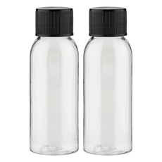 單蓋塑膠容器 30ml, 透明 + 黑色, 60個