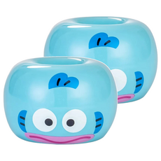 HANGYODON 陶瓷多功能置物架 裝飾 文具 牙刷架 筆架 化妝刷具, 2個, 人魚漢頓 藍色