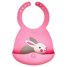 VIIDA Joy 便攜式矽膠圍兜, 食品級矽膠材質, 粉色, 1件, 1個