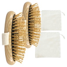 웨신 디탱글 볼팁 두피마사지 헤어브러쉬 + 파우치, 2개