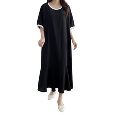 Blue Candy 荷葉邊孕婦連身裙 - 95% 聚酯纖維 5% 彈性纖維 - 韓國製造