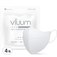 viuum 에코 브리즈 새부리형 마스크 중형 KF94, 25개입, 4개, 화이트