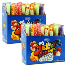 JELLY STRAWS 4種口味果凍條組, 1.158kg, 2盒