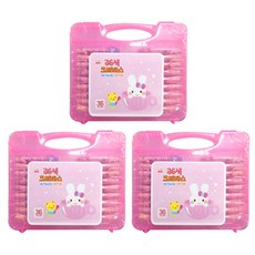 YOUNGART 女童蠟筆 粉色 3入, 36色, 3個