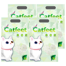 Catfeet 除臭水晶貓砂 無粉塵 異味控制, 綠茶, 5L, 4袋