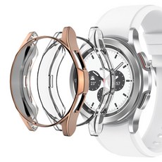 Luarmo Galaxy Watch 相容全覆蓋保護殼 2入組, 玫瑰金，透明