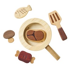 Soopsori 廚房遊戲 原木玩具 燒烤組 463g, 混合顏色, 1套