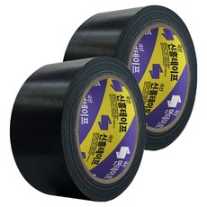 신흥테이프 국산 대용량 라바 청면테이프 48mm x 25M 검정, 2개