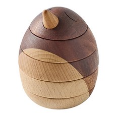 Soopsori 套圈圈母企鵝原木玩具組, 1套, 混色, 單品