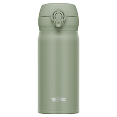 THERMOS 膳魔師 真空斷熱保溫瓶 JNL-356 綠色 350ml, 易鎖定單手按鈕打開, 1個