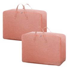 다다 이불 다용도 린넨 방수 정리함 69 x 35 x 49 cm, 핑크, 2개