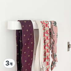 韓國製造 免打孔 黏貼式 領帶 圍巾 掛架, 3個, 白色