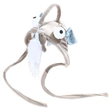 YOGiSSO 大眼燈籠魚貓咪頭套 灰色, 頭圍(24~30cm), 1個