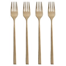 NICOTT Here 餐叉 4入 + 收納盒組, 1套, 香檳金(叉子)