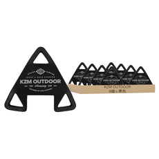 KZM OUTDOOR 三角型三孔調節片 直徑6mm以下的營繩 K20T3F005BK, 黑色, 8個