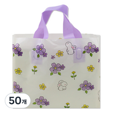아이엔피 LDPE 손잡이 비닐백 대 40 x 30 cm, 04 퍼플플라워, 50개