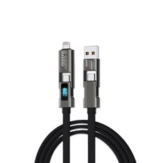 HONG JIN 宏晉 多合一機甲數顯充電線, 1m, 1條, 黑色