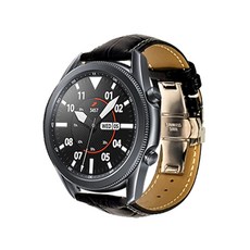 OVERGEAR Galaxy Watch 皮革錶帶 22mm, 黑銀色(L-1), 1個