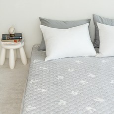 SHEZ HOME 純棉絎縫防水保潔墊, Rubber Grey, 1件